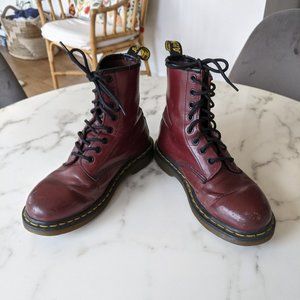 Red 1460 Dr. Marten Combat Boots